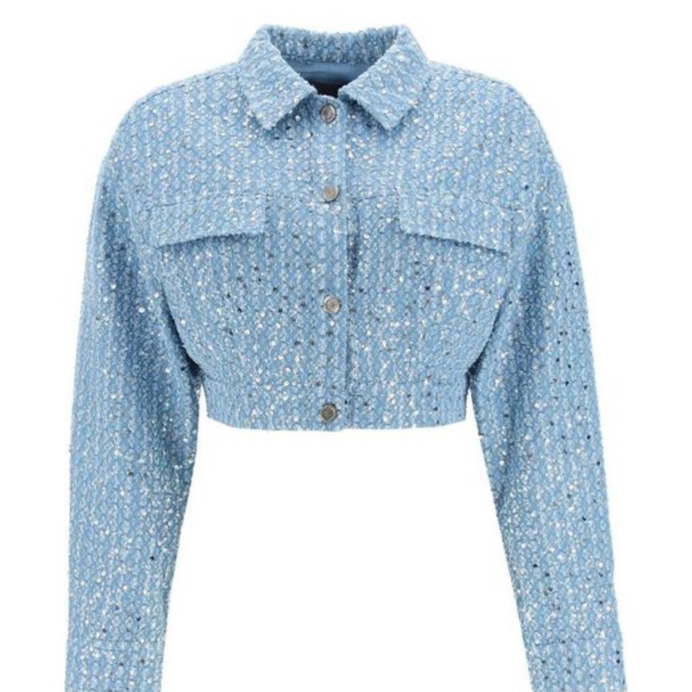 Blue Cropped Jacket